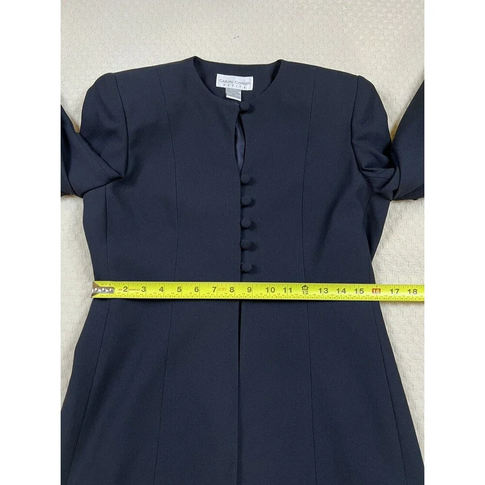 Casual Corner Jacket Victorian Inspired Button Front | Black | Women's 8P Petite